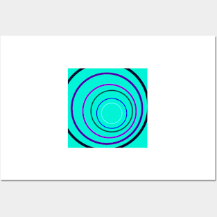 Circles with a turquoise background Posters and Art